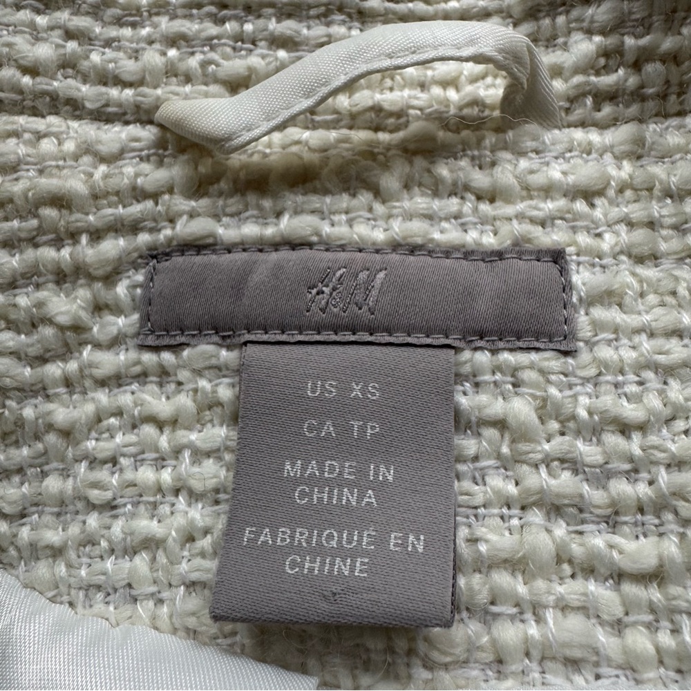 Cream Textured Jacket H&M New Without Tags Size XS - Picture 14 of 16